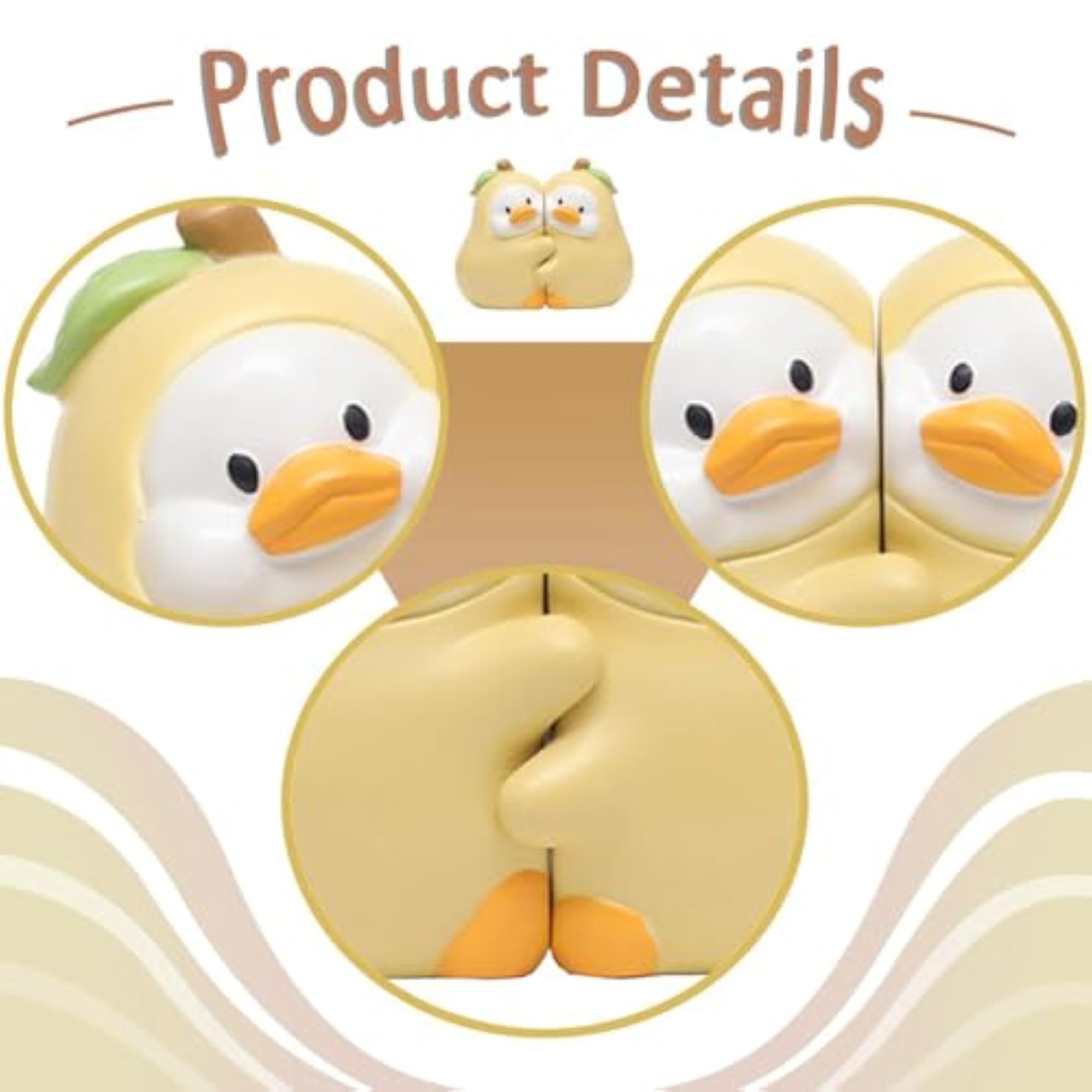 Creative Cute Duck Statues Bookends for Home Decor